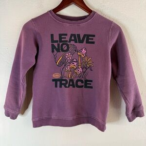 Parks Project Purple 'Leave No Trace' Kids Sweatshirt Size Medium Cotton